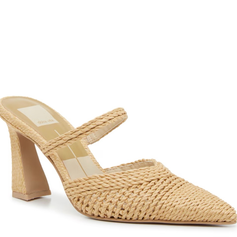 Natural Raffia Mules